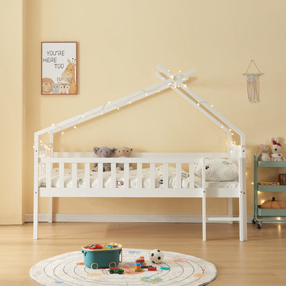 Bedframe Kinderbed Kinderbedje Huisbed Houten Bed – 90x200 cm – Valbeveiliging – Massief Dennenhout
