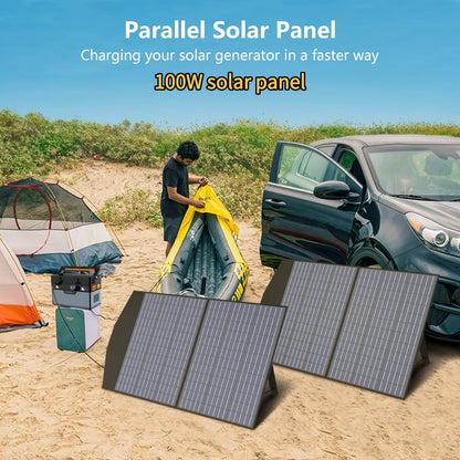 ALLPOWERS 1pc SP027 100W Foldable Solar Panel - Portable Solar Power Station Charger, 22% High-Efficiency Solar Panel Kit with / Output, Lightweight & Compact for RV, Camping, Off-Grid, Laptops, Tablets, Smartphones (Solar-)