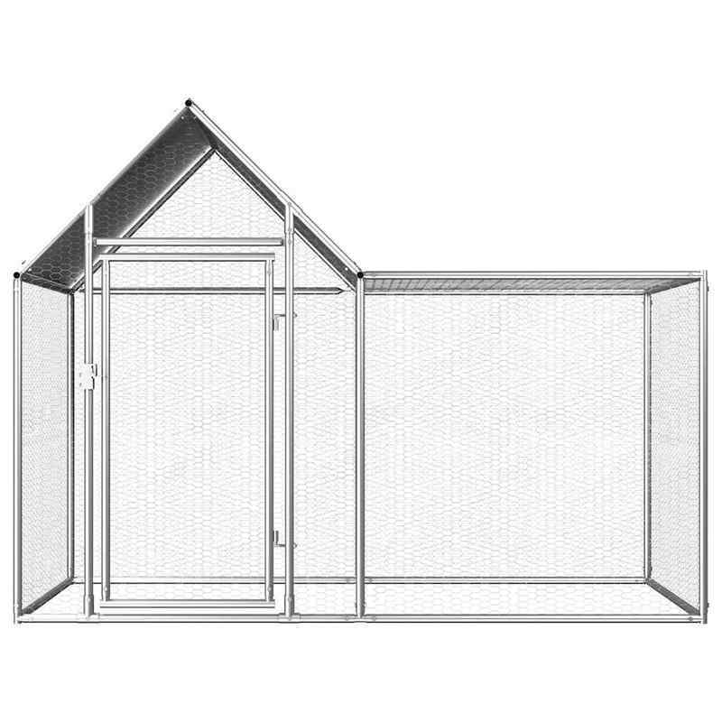 Poulailler Rvs – Small Animal Habitat – Kleine Dierenren – Buitenren – Hondenren – Weerbestendig Ontwerp – Ventilerend Roestvrij Staal 2x1x1,5m