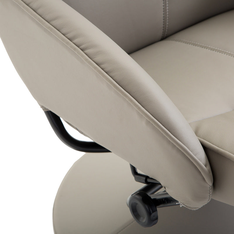 Draaifauteuil – Fauteuil – Relaxstoel – Loungestoel – Zithoekstoel – 360° Draaibaar – Met Voetsteun – Grijs – Compact 78x67x98 cm – Ergonomisch Comfortabele Rugleuning