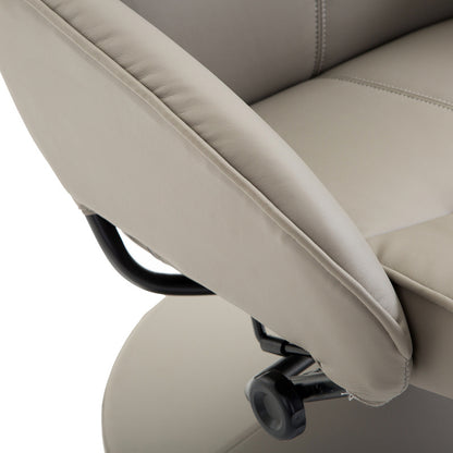 Draaifauteuil – Fauteuil – Relaxstoel – Loungestoel – Zithoekstoel – 360° Draaibaar – Met Voetsteun – Grijs – Compact 78x67x98 cm – Ergonomisch Comfortabele Rugleuning