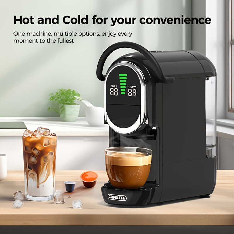 Koffiecupmachine – Capsulekoffiemachine – Espresso-apparaat – Koffiezetapparaat – Machine voor Koffiecapsules – 4-in-1 Compatibel met Diverse Capsules – 19 Bar Pomp met LCD Display