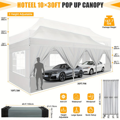 Feesttent – Partytent – Tuinent – Paviljoen – Waterdichte Tent – 3x6 Meter – Inclusief Zandzakken - Wit