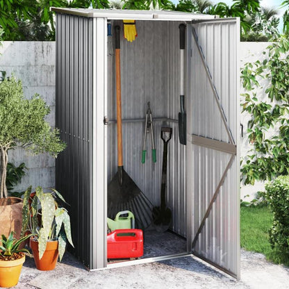 Tuinschuur – Tuinhuisje – Tuinberging – Tuinopslag – Schuur – Grijs – Gegalvaniseerd Staal – 118,5x97x209,5 cm – Stevig en Mobiel