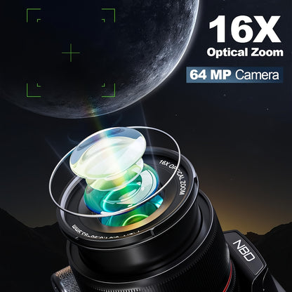 Digitale Camera – Fototoestel – Compact Camera – Vlogcamera – Fotocamera – 64MP 5K Video – 16x Optische Zoom met Wifi & App Bedienbaar – 180° Kantelbaar 3-inch Scherm – Autofocus – Inclusief Tas, 2 Batterijen en 32GB Kaart