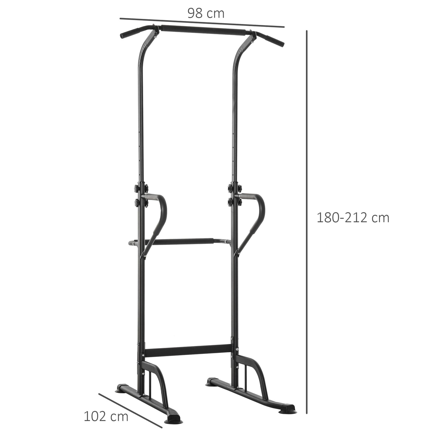 Pull-up Rek – Optrekstang – Workout Station – Roman Stoel – Dipstation – Verstelbare Hoogte – Stabiele Metalen Constructie Tot 120 kg