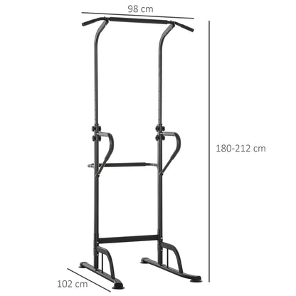 Pull-up Rek – Optrekstang – Workout Station – Roman Stoel – Dipstation – Verstelbare Hoogte – Stabiele Metalen Constructie Tot 120 kg