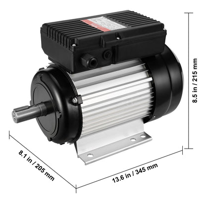 Elektromotor – Elektrische Motor – Motor 2,2 kW – AC Motor – Single Phase Motor – 2800 RPM Snelheid – Links- en Rechtsom Draaibaar