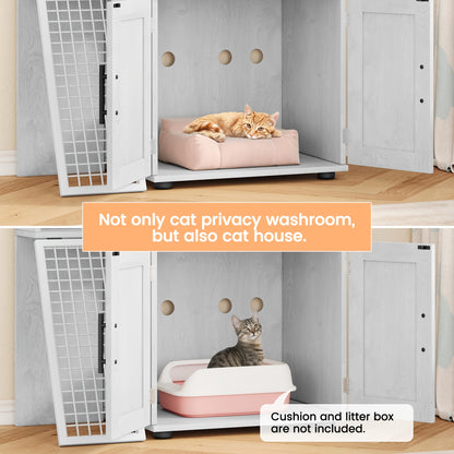 3-Laags Houten Kattenren – Kattenkooi – Kattenverblijf – Kattenhuis – Kattencondo – Met Trappen En Krabpalen – Ventilatiegaas En Afneembare Lade – Wit