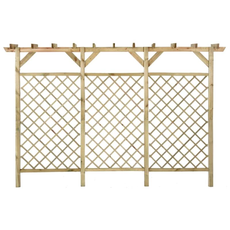 Tuinscherm – Tuinafscheiding – Schutting – Privacy Scherm – Pergola Schutting – Groen Geïmpregneerd Vurenhout – 300x50x200 cm – Boogvormige Bovenkant – Weerbestendig