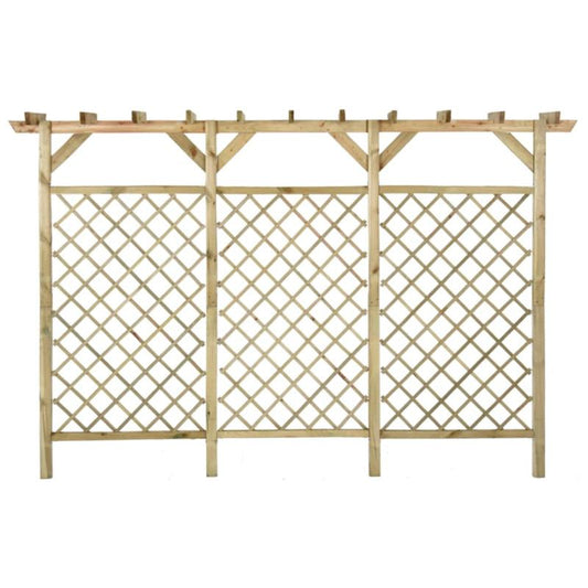 Tuinscherm – Tuinafscheiding – Schutting – Privacy Scherm – Pergola Schutting – Groen Geïmpregneerd Vurenhout – 300x50x200 cm – Boogvormige Bovenkant – Weerbestendig
