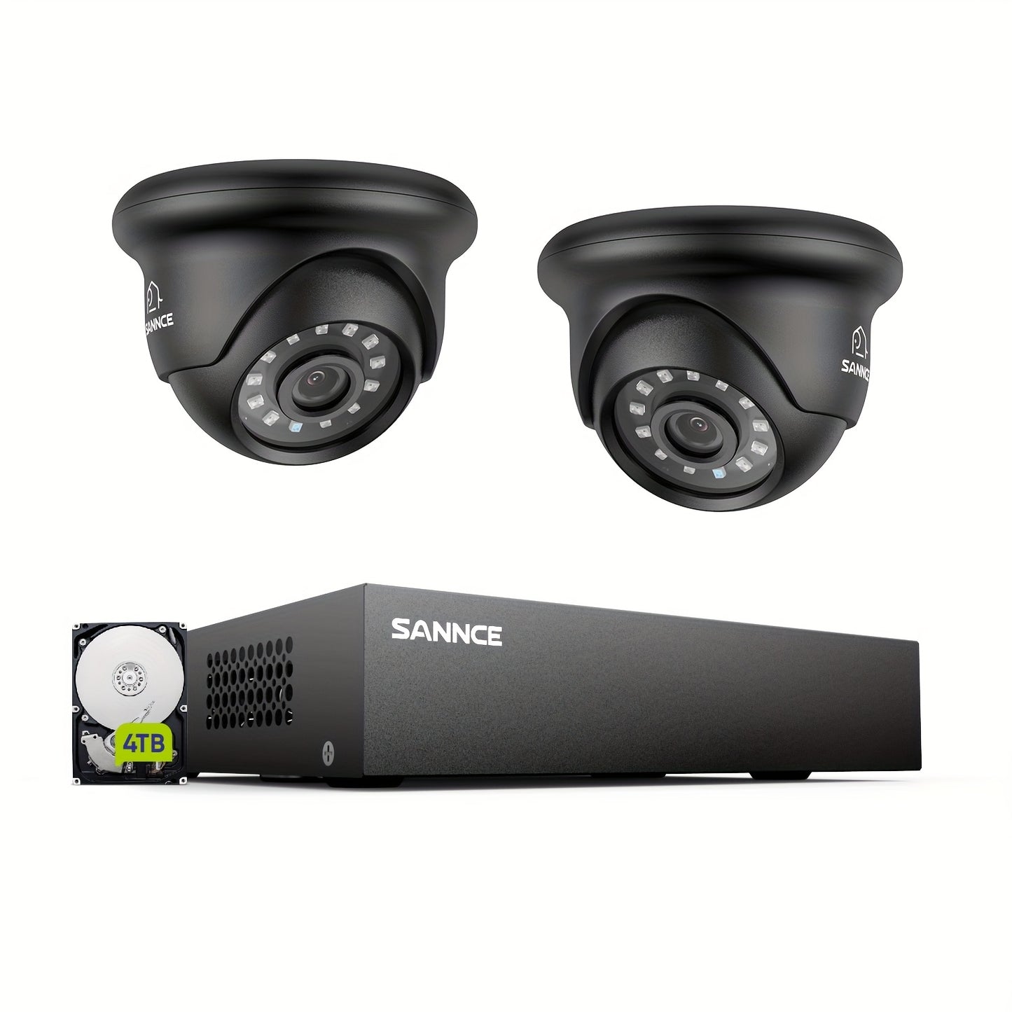 Beveiligingssysteem – Camerabewaking – Camera Set – CCTV Systeem – DVR Beveiliging – 4TB Harde Schijf – Nachtzicht & Mens- en Voertuigdetectie