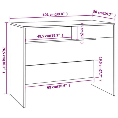 Bureau – Computertafel – Werktafel – Kantoormeubel – Desk Wit – Hout – 101x50x76,5 cm