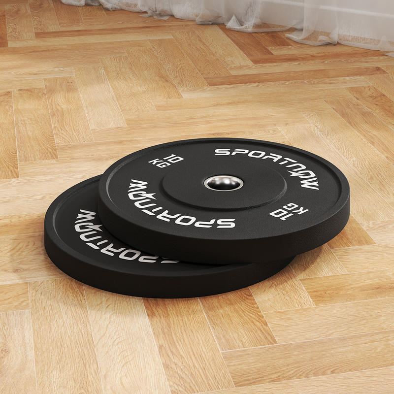 Halterset – Halterstang – Dumbbell – Haltergewichten – Krachttraining – 2 x 10 kg – Rubberen Coating – Geluidarm & Duurzaam