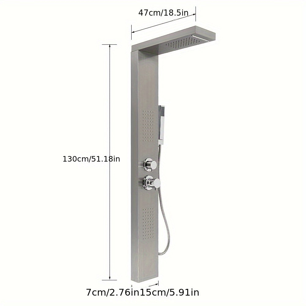 Douche Unit – Doucheset – Douchepaneel – Handdouche – Wandmontage – Roestvrij Staal – 4-in-1 Functie Met Regenstraal En Massagejets