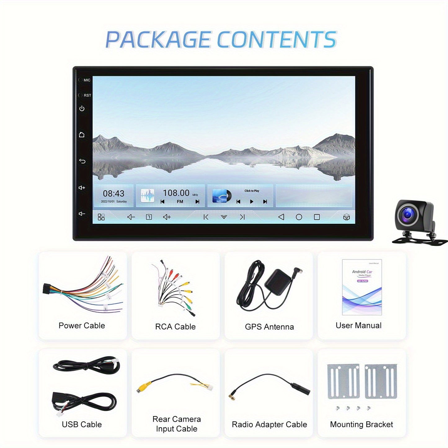 Car Multimedia Speler – Autoradio – Navigatiesysteem – Touchscreen Stereo – Inbouw Radio – 7 Inch HD IPS Scherm – Draadloze CarPlay & Android Auto – Qualcomm Snapdragon 8-Core Processor