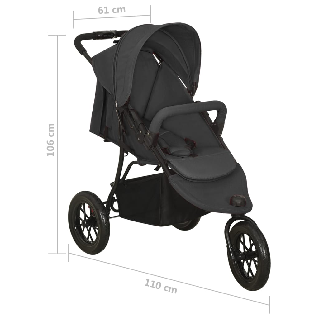 Buggy – Kinderwagen – Wandelwagen – Plooibuggy – Reisbuggy – Lichtgewicht en Compact – One-Hand Fold Mechanisme – Verstelbare Rugleuning – Antraciet