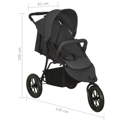 Buggy – Kinderwagen – Wandelwagen – Plooibuggy – Reisbuggy – Lichtgewicht en Compact – One-Hand Fold Mechanisme – Verstelbare Rugleuning – Antraciet