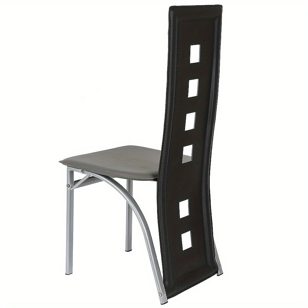 Eetkamerstoelen – Stoelen – Dining Stoelen – Keukenstoelen – Zwarte Grijs – Ergonomisch Design – Gevuld Zitkussen – Hoogwaardige Set 2 Stuks – 42,5 x 42 x 101,5 cm