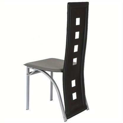 Eetkamerstoelen – Stoelen – Dining Stoelen – Keukenstoelen – Zwarte Grijs – Ergonomisch Design – Gevuld Zitkussen – Hoogwaardige Set 2 Stuks – 42,5 x 42 x 101,5 cm