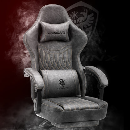 Gamingstoel – Gamestoel – Gaming Chair – Game Stoel – Racing Stoel – Grijs – Ergonomisch Design – Kunstleer Bekleding