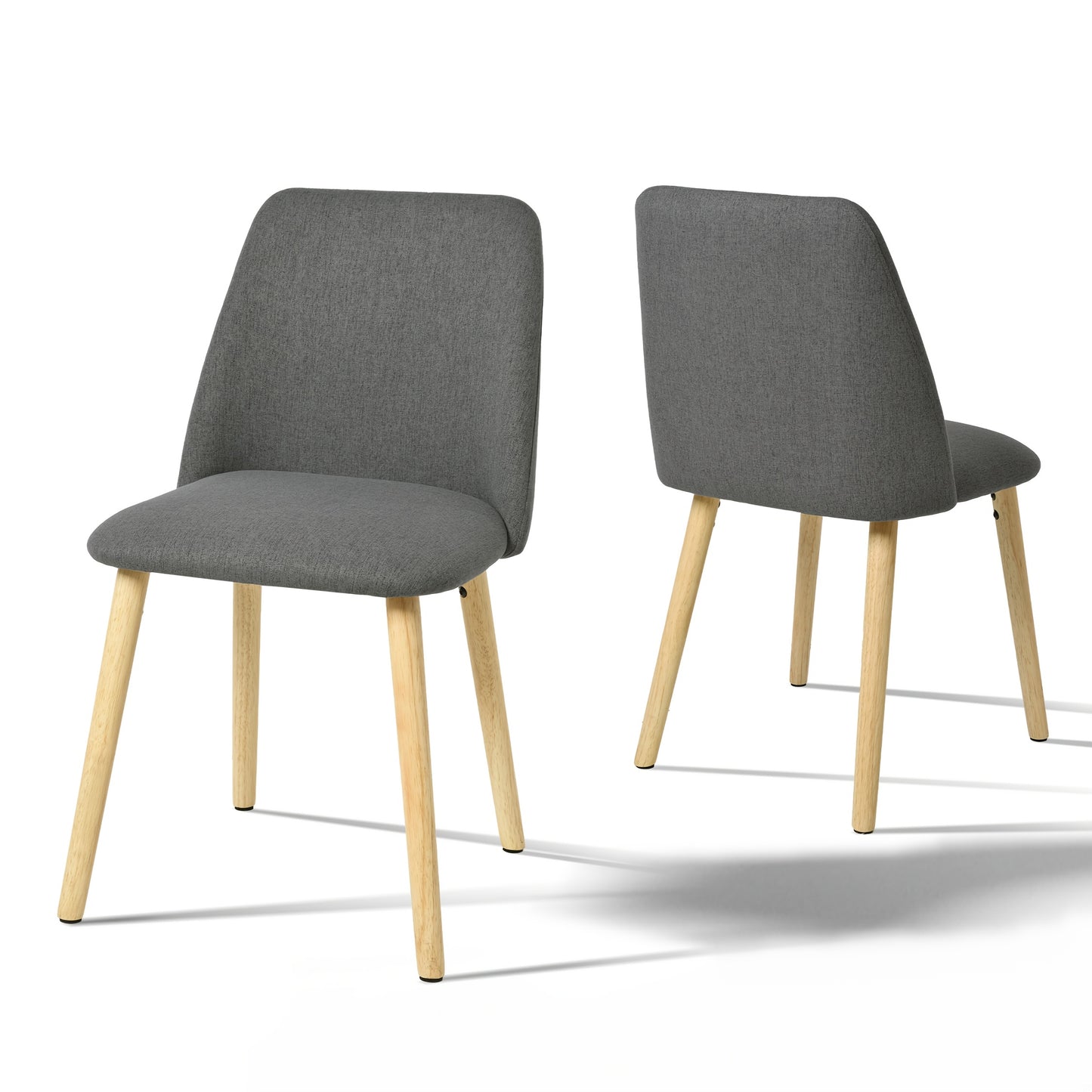 Eetkamerstoel – Stoel Voor Eetkamer – Dinning Chair – Keukenstoel – Dining Chair – Licht Beige Stoffering – Stevige Houten Poten