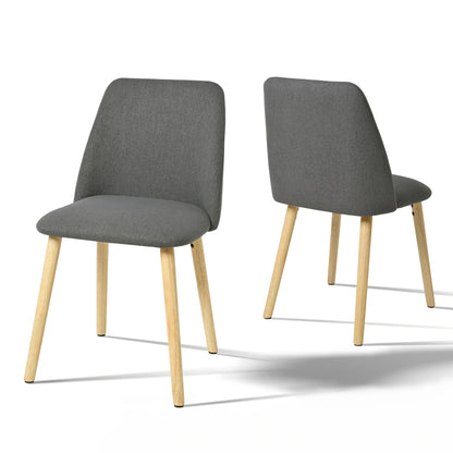 Eetkamerstoel – Stoel Voor Eetkamer – Dinning Chair – Keukenstoel – Dining Chair – Licht Beige Stoffering – Stevige Houten Poten