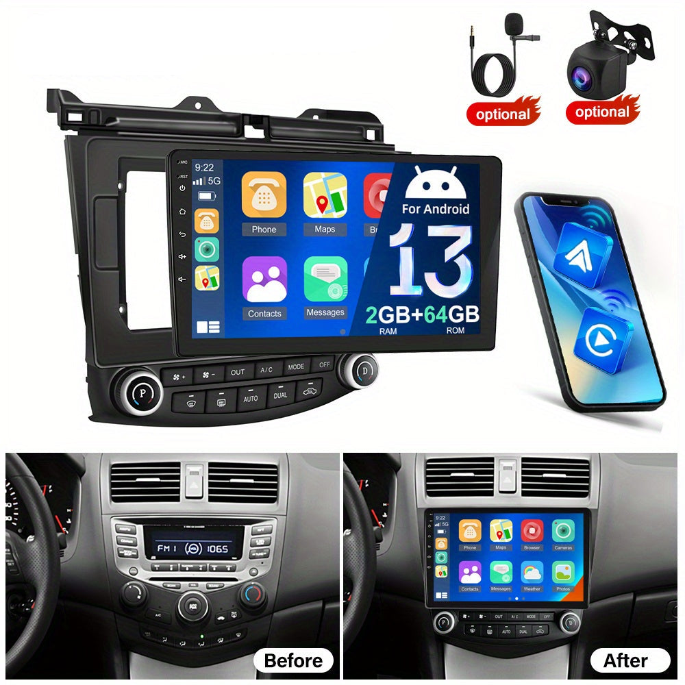 Autoradio – Android Autoradio – Car Stereo – Multimedia Speler – Auto Radio – 10,1 Inch HD Touchscreen – Draadloze CarPlay & Android Auto – Inclusief AHD Camera en Microfoon