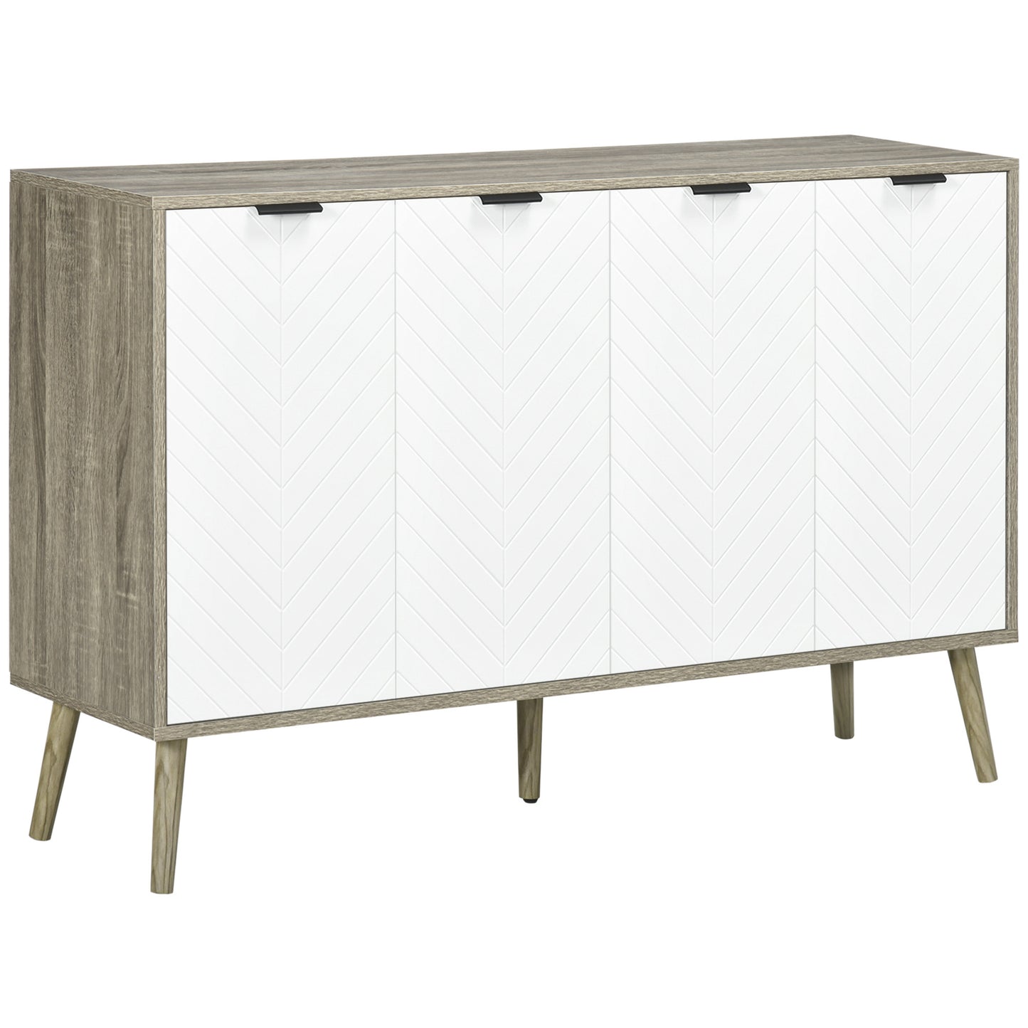 Dressoir – Opbergkast – Buffetkast – Ladekast – Kast – Laagstaand – Melaminehout – 120x35x77,4 cm – Chevron Deuren – Verstelbare Planken