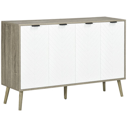 Dressoir – Opbergkast – Buffetkast – Ladekast – Kast – Laagstaand – Melaminehout – 120x35x77,4 cm – Chevron Deuren – Verstelbare Planken