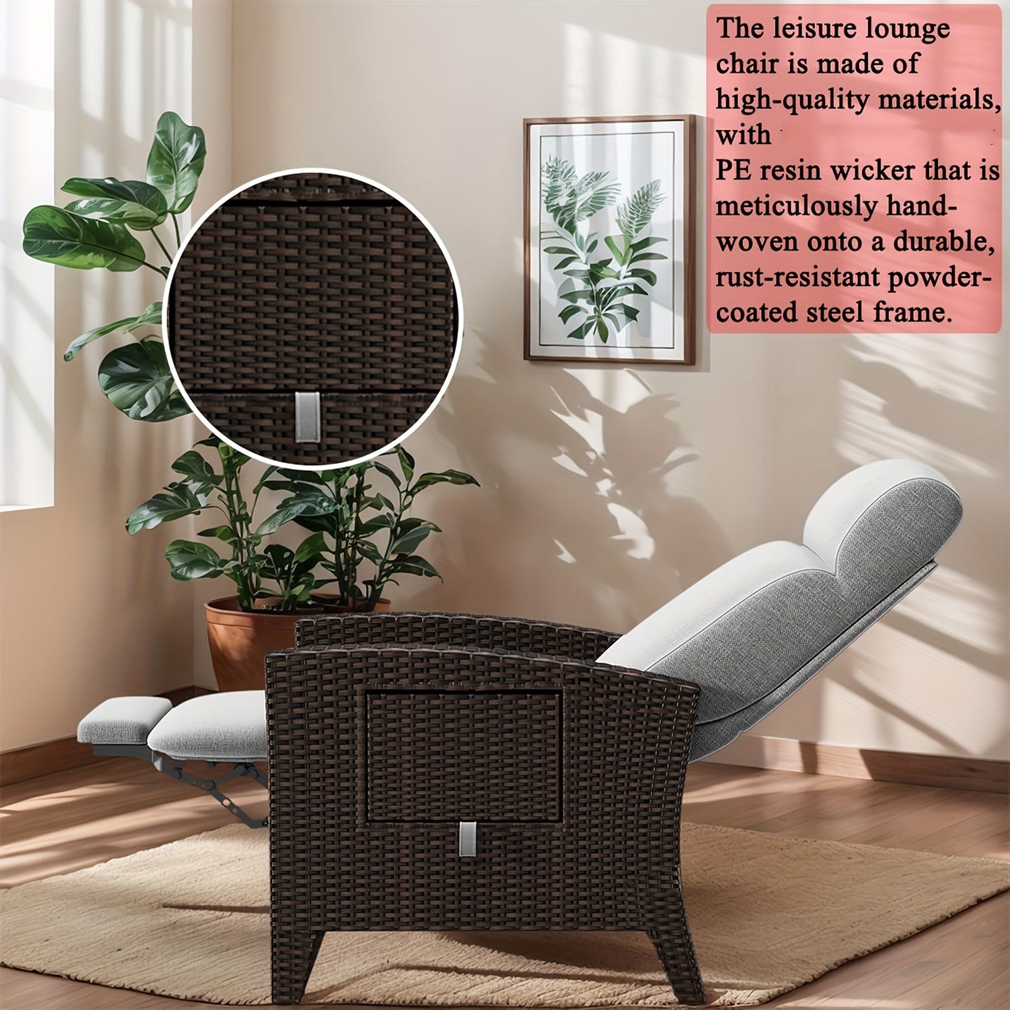 Loungestoel – Loungebank – Tuinstoel – Relaxstoel – Rotan Stoel – Grijs Met Inklapbare Tafel – Memory Foam Kussen – Verstelbare Rugleuning