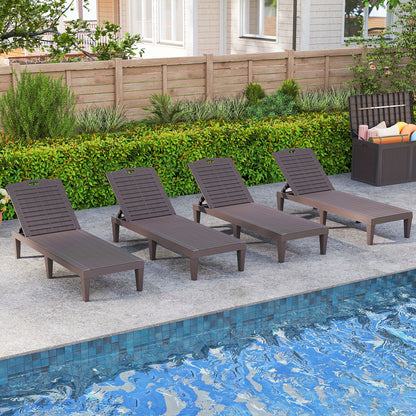Ligstoel – Tuinstoel – Ligbed – Relaxstoel – Chaise Lounge – 2 Stuks – Verstelbare Rugleuning – Weerbestendig PP-Rattan – Zwart