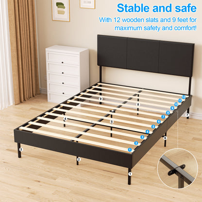 Bed Frame Robust Bed Frame Slatted Frame Maximum Load Capacity 350 Kg for Imitation Leather 120*200CM/140*200CM