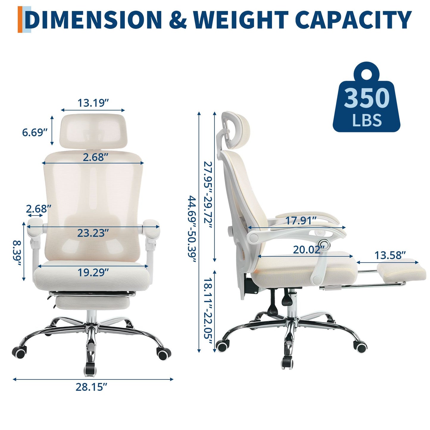 Ergonomic High-Back Office & Gaming Chair with Adjustable Seat Height, 360° Swivel, Padded - Heavy-Duty Plastic Frame, Manual Height Adjustment & Seat Lever - Compatible for PC, Computer, for Office, Gaming Setup