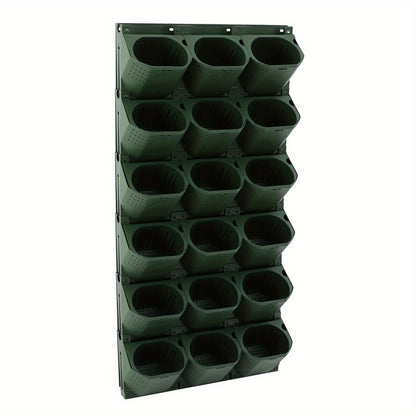 36-Pot Wall-Mounted Planter with 36 Individual Pots - Heavy-Duty PP Plastic /Outdoor Vertical System Suitable for Balcony,, - Contemporary Modern Plant Holder
