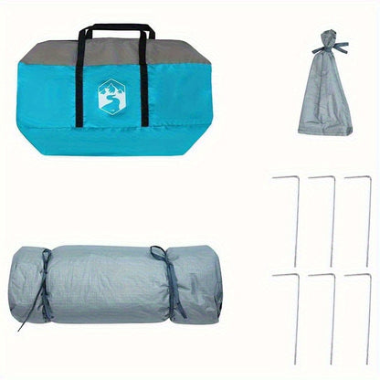 Outdoor Tent – Camping Tent – Kampeertent – Festival Tent – Reis Tent – Blauw-Zwart – Ruim 290x288 cm – Duurzaam Glasfiber Frame