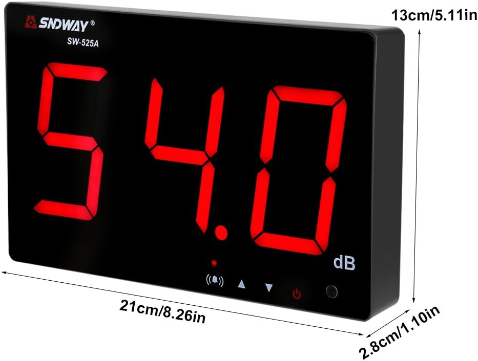 30~130dB geluidsniveaumeter, digitale decibelmeter met 9,6 inch LCD-scherm, nauwkeurigheid 1,5dB, wandmontage
