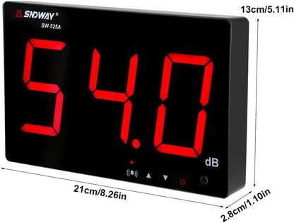 30~130dB geluidsniveaumeter, digitale decibelmeter met 9,6 inch LCD-scherm, nauwkeurigheid 1,5dB, wandmontage