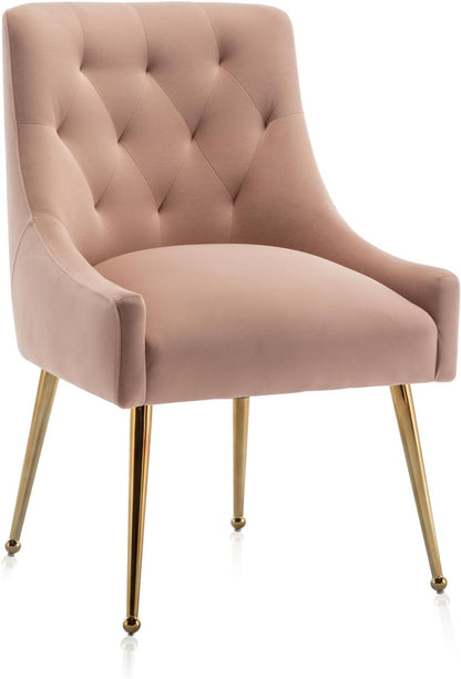 Eetkamerstoelen (set van 2), moderne eetkamerstoelen met gouden poten, cosmetica-stoelen, woonkamerfauteuils voor bureau, slaapkamer en keuken