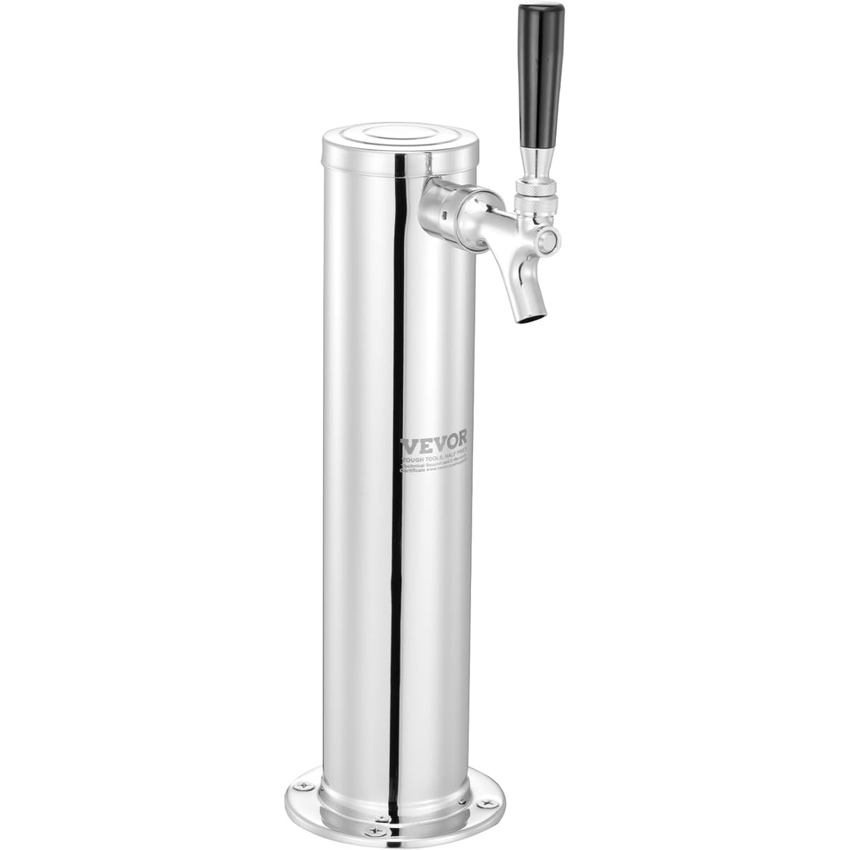 VEVOR Kegerator Tower Kit, Bierconversiekit met één tik, roestvrijstalen vaatje biertorendispenser met dubbele meter W21.8-regelaar en S-systeemvatkoppeling voor feesthuis