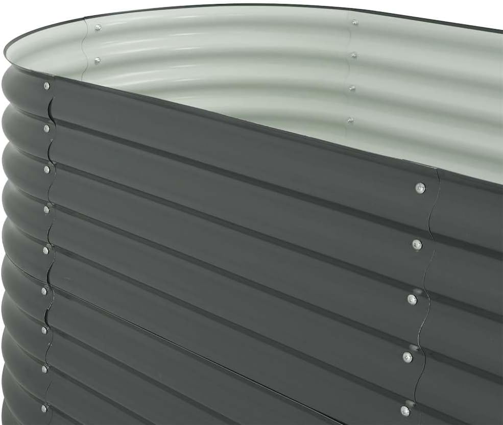 vidaXL Planter 320x80x81cm Galvanized Steel Silver Garden Container Flower Box - QUORE