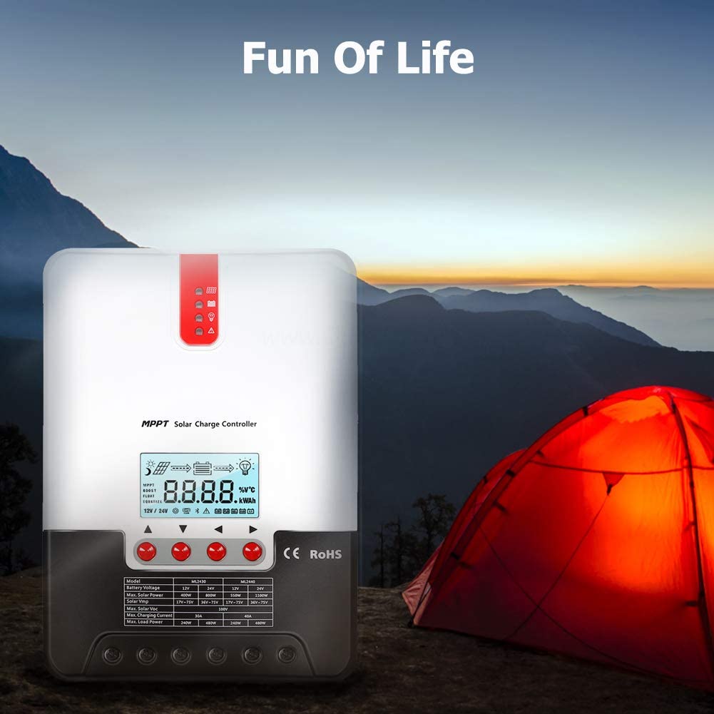 SolaMr 20A MPPT Solar Charge Controller 12V/24V Auto Identifying System Voltage Intelligent Regulator met LCD Display - ML2420A