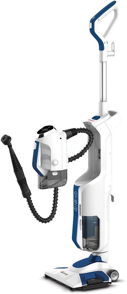 Polti Vaporetto 3 Clean_Blue Stofzuiger met draagbare stoomreiniger, 3 producten in 1, 14 accessoires, 3 stoominstellingen, cycloonafzuiging zonder zak, wit/blauw