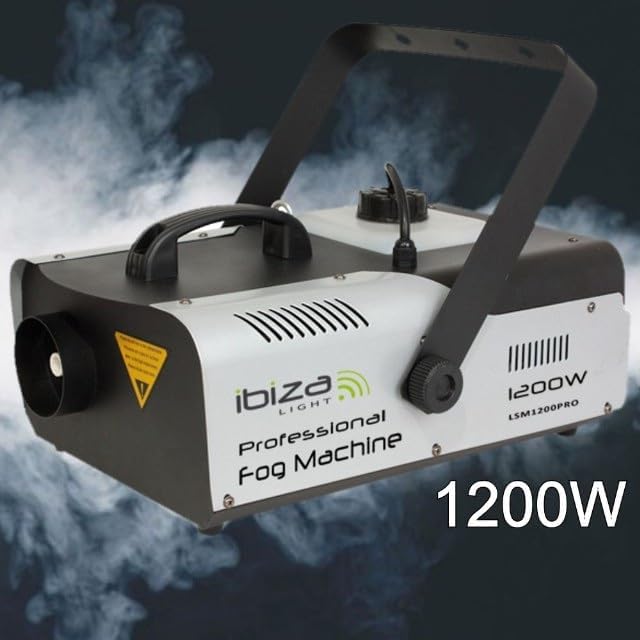 Ibiza - LSM1200PRO - Professionele 1200W rookmachine programmeerbaar met DMX en afstandsbediening - Zwart