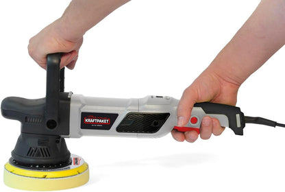 Dino Kraftpaket, 15-950 W, excentrische polijstmachine, 12-traps, met LCD-display en geheugenfunctie, set met polijstspons, polijstschijf, tas voor auto, boot, XL-HUB