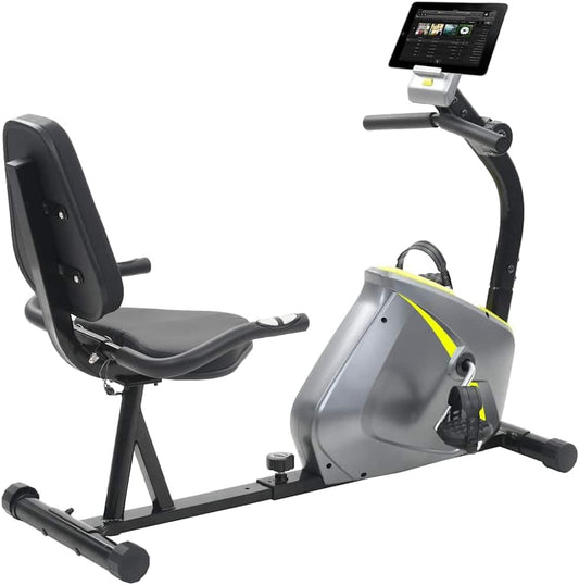 Ligfiets Hometrainer – Ligfiets Fitnessfiets – Hometrainer Magnetisch – Cardio Fiets – Hartslagmeter – 8 Weerstandsniveaus – Ergonomisch Verstelbaar Zadel