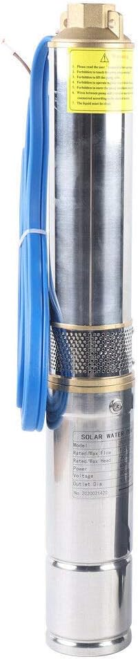 Vesdas - Water pump - Deep well submersible pump - Solar DC Deep well pump - DC 48V - 5T/H Flow - 750W - Stainless steel - Silver