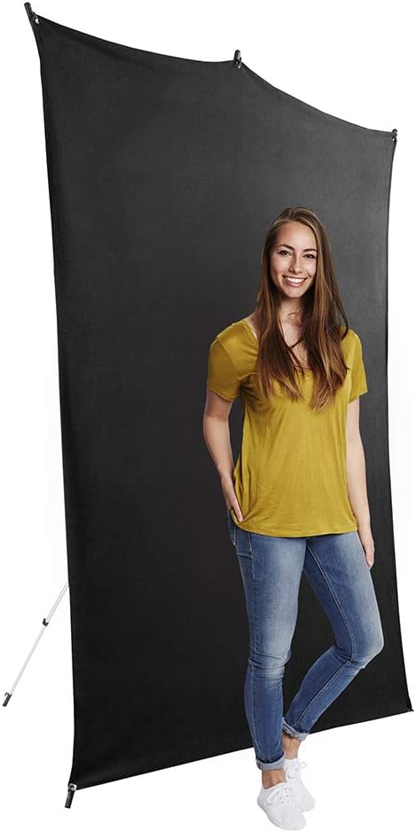 Savage Reizen Achtergrond Kit, Zwarte Vloer Uitgebreide Achtergrond, Grootte 1.52m x 2.13m, Foto Achtergrond Met Aluminium Stand, Draagtas Met Schouderriem