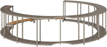 Pool & Spa Hot Tub Surround with Storage and Wooden Step Grey Poly RattanHome & Garden - QUORE