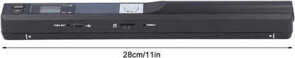 Draagbare Scanner, Handscanner voor A4-documenten/foto/foto's/bon, 900DPI Mobiele Handscanner in Kleur, PDF/JPG-formaat, USB 2.0, Wanddocumentscanner, 8,27 Inch (BLACK)